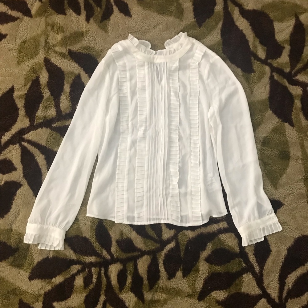 Bebe Ruffle Neck Top